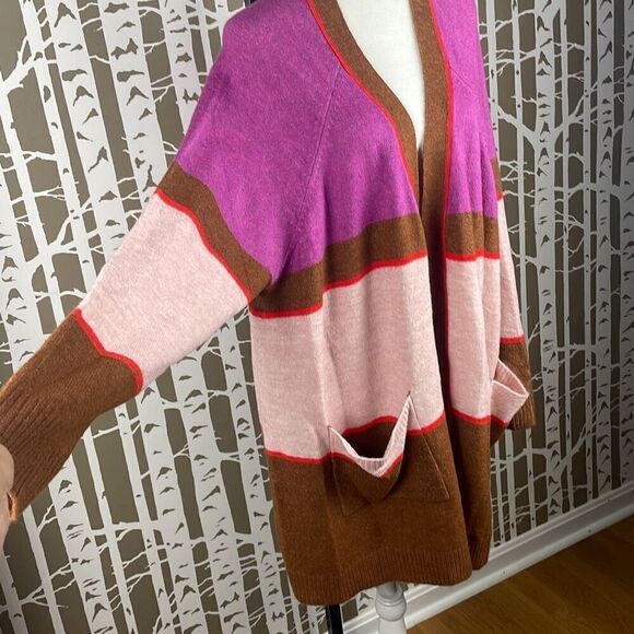 Lane Bryant Color Blocked Open Front Cardigan Sweater 26/28 4X - Picture 2 of 8